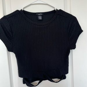 rue21 black cropped top